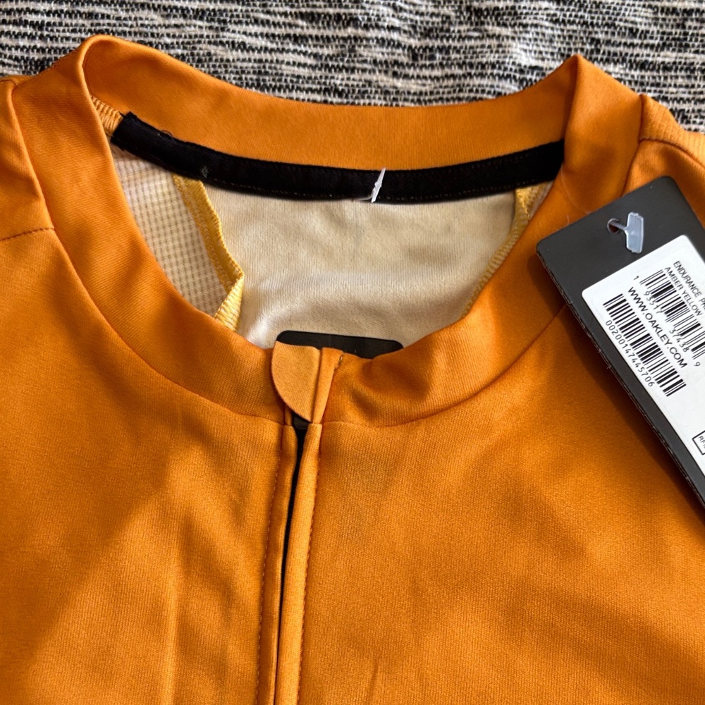 Oakley Men's Vibrant Orange endurance biking jersey jacket zip up - Picture 4 of 6